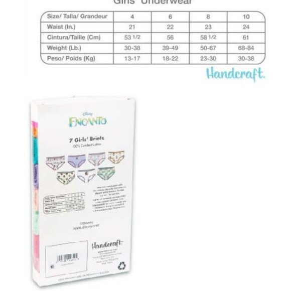 3 New Packs of Girls Encanto 7 Pack Character Underwear, = 21 Pairs Size 4 - Picture 4 of 4